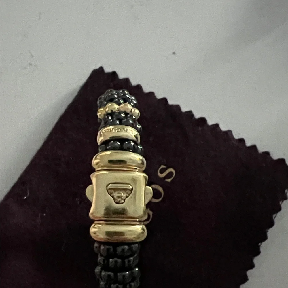 Lagos Black Ceramic and 18k Gold Beaded Bracelet - Picture 5 of 7